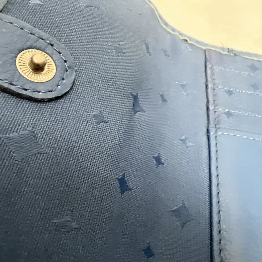 Fossil Keyhole Leather Bi Fold Blue Wallet